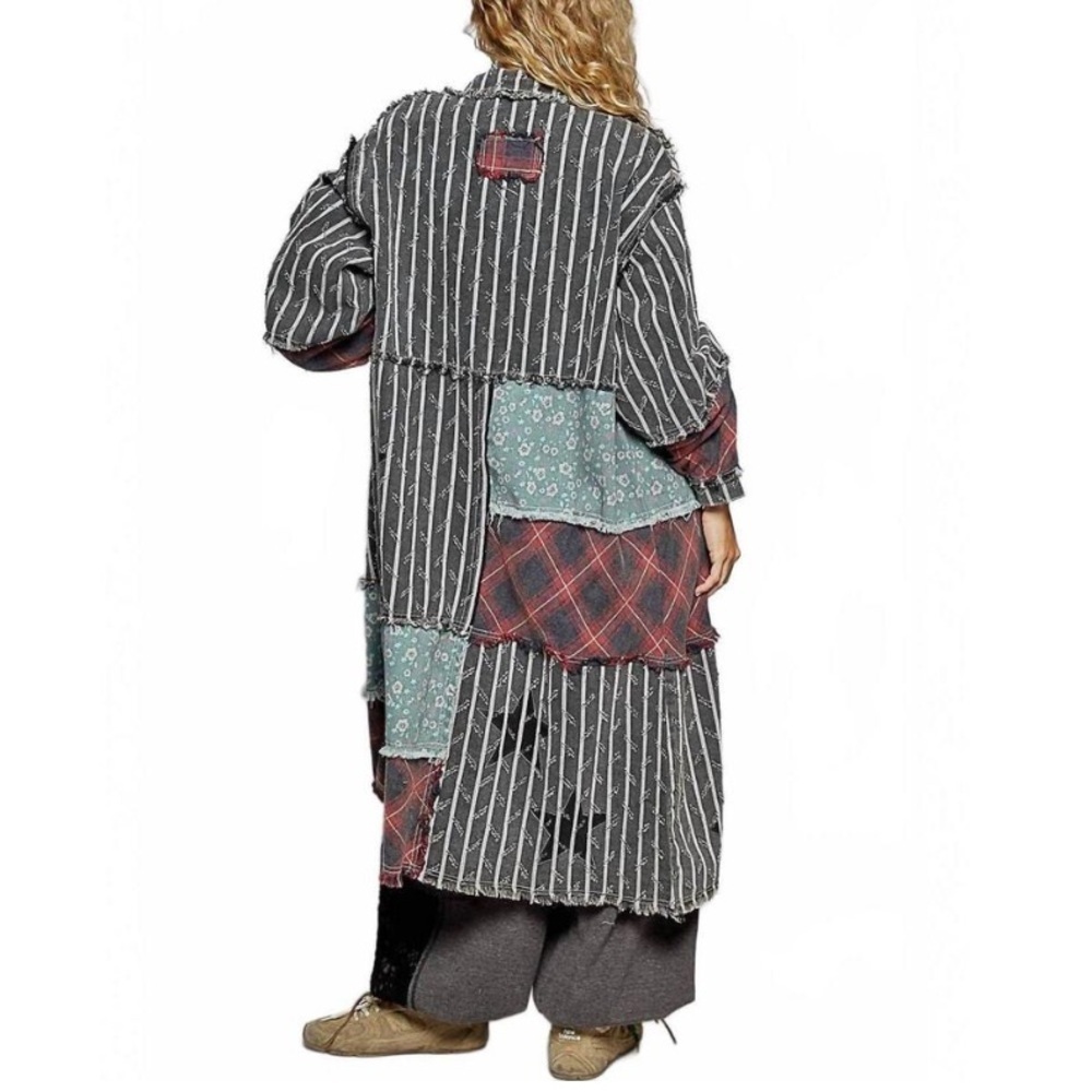 POL Patchwork Long Boho Jacket-Size Medium - Picture 3 of 9